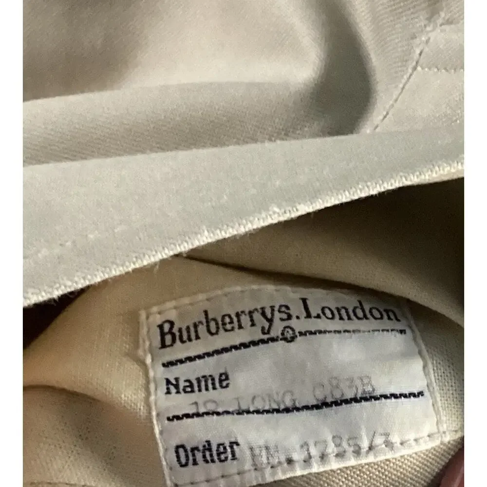 Vtg 60s Classic Burberry Beige Trench Coat Long Belted Nova-check Womens 10 - Picture 15 of 16